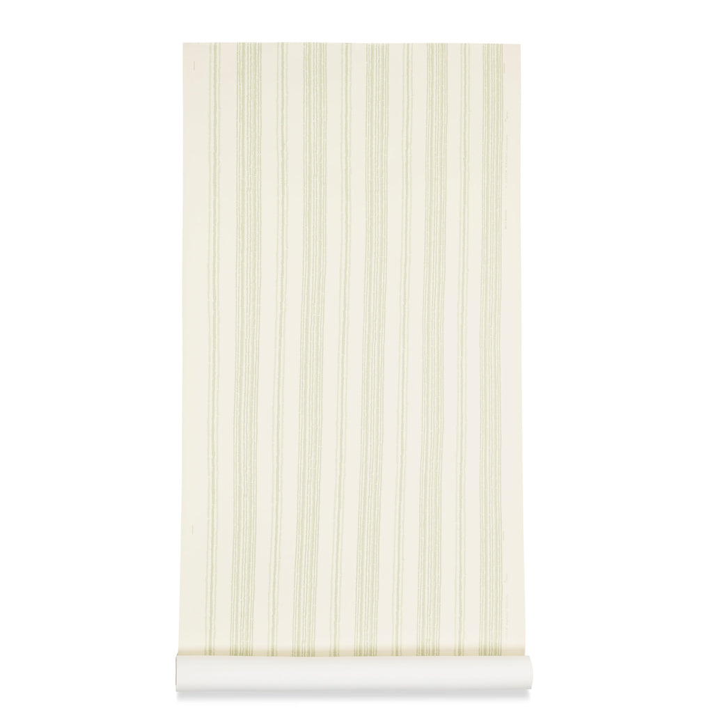Boxwood Stripe Wallpaper Sage Brush Green