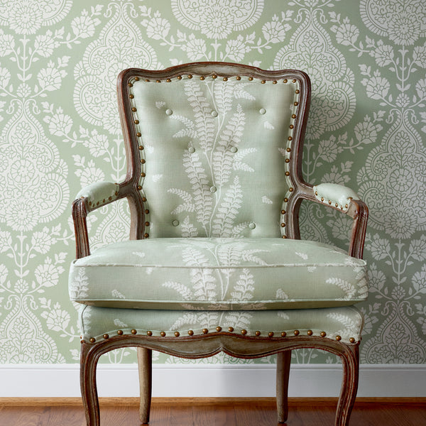 Balmuccia Damask Soft Green Wallcovering