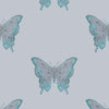 Butterfly Blues & Silver on Pale Blue