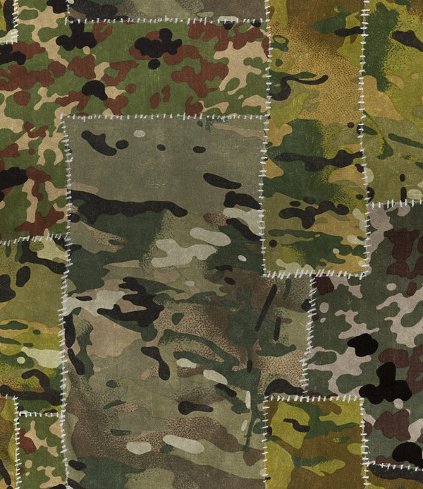 Camo - Black, Green, Grey, Brown Wallcovering | Mind the Gap