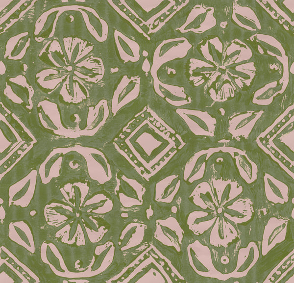 Chimney Cake Apple - Taupe, Green Wallcovering | Mind the Gap