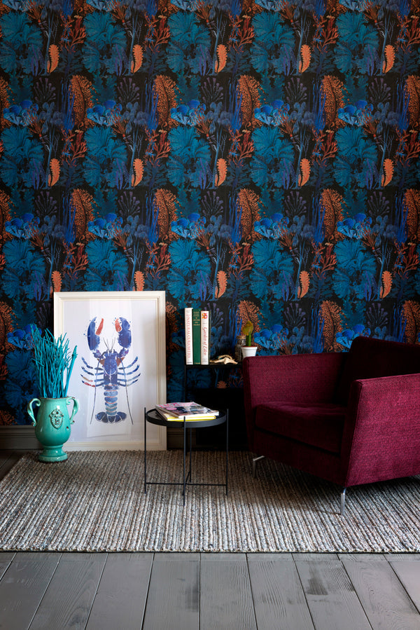 Coral Reef Ultramarine - Coral Reef Ultramarine Wallcovering | Mind the Gap