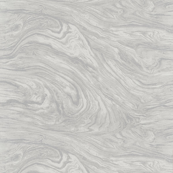 Waves Wallcoverings - Ivory and Grey | Thibaut