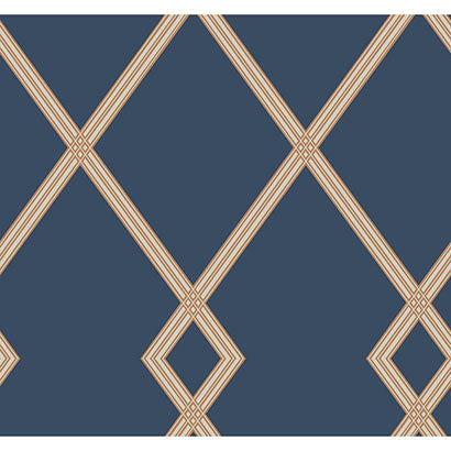 Ribbon Stripe Trellis Wallpaper | Jeffrey Stevens