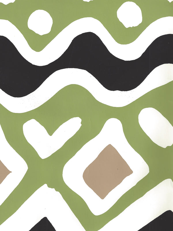 Cap Ferrat Jungle Green Taupe Black Screen Printed | China Seas