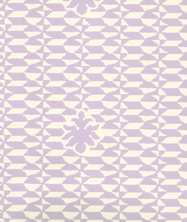 Carlo II Soft Lavender on Off White Screen Printed | China Seas