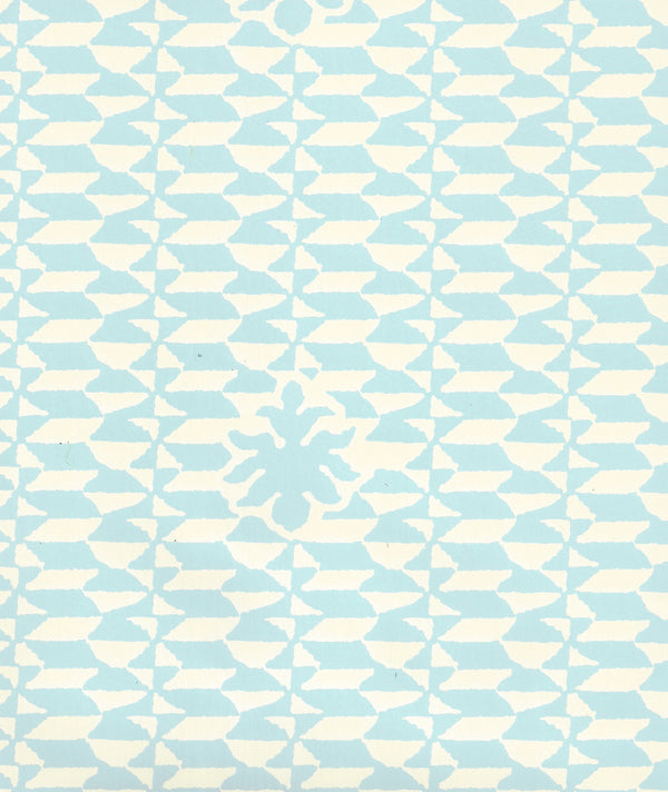 Carlo II Soft Windsor Blue on Off White Screen Printed | China Seas