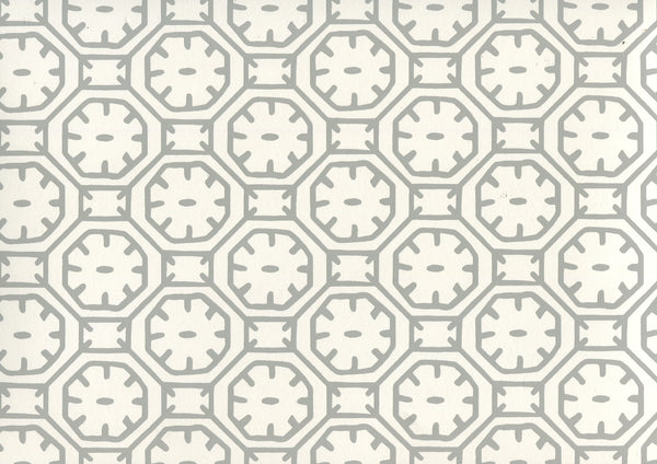Ceylon Batik Gray on Almost White Screen Printed | China Seas