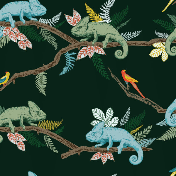 Animal Wild Chameleons Fabric | Phillipe Romano Screen Prints