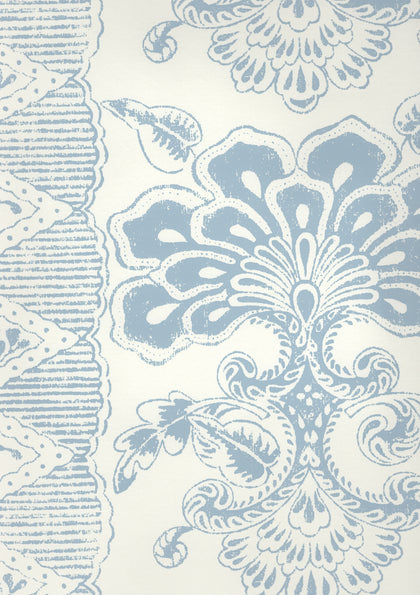 Chantilly Stripe Soft Windsor on Almost White Screen Printed | China Seas