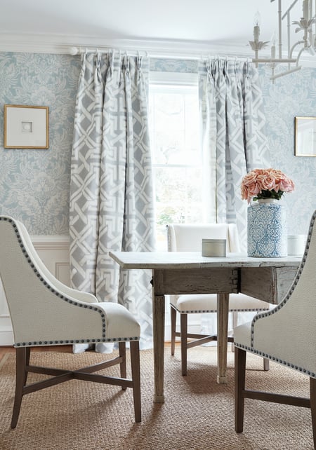 Chardonnet Damask - Aqua Wallcovering | Thibaut - Image 3