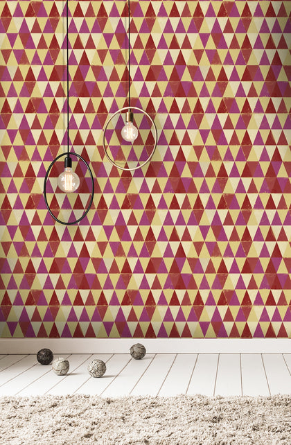 Circus Pattern - Yellow, Pink, Red Wallcovering | Mind the Gap