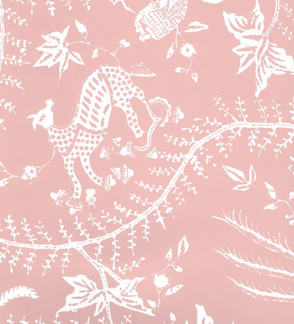 Cirebon Reverse Old Pink on White Screen Printed | China Seas
