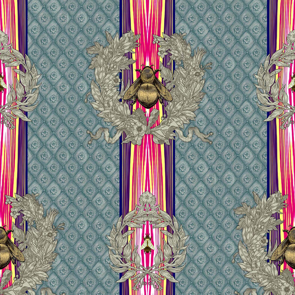 Civic Bee Teal | Timorous Beasties Wallcovering