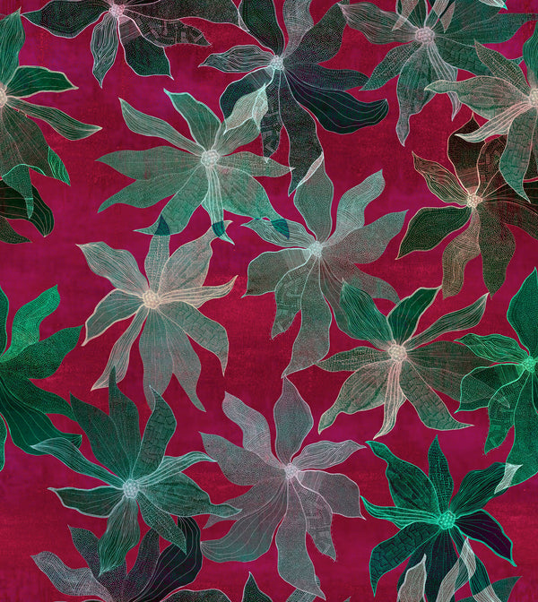 Clematis Fuchsia | Poppy Print Studio Wallcovering