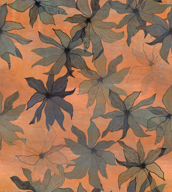 Clematis Sunset | Poppy Print Studio Wallcovering