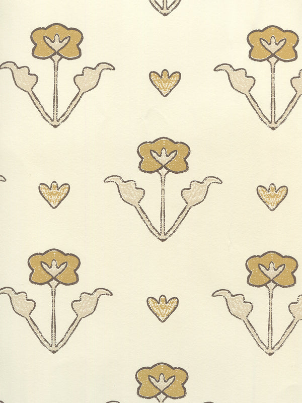 Clementine All Over Camel Beige Brown on Off White Screen Printed | China Seas