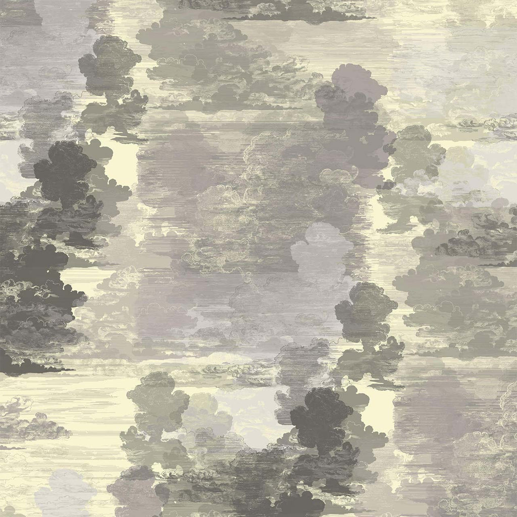 Cloud Toile Greys on Yellow