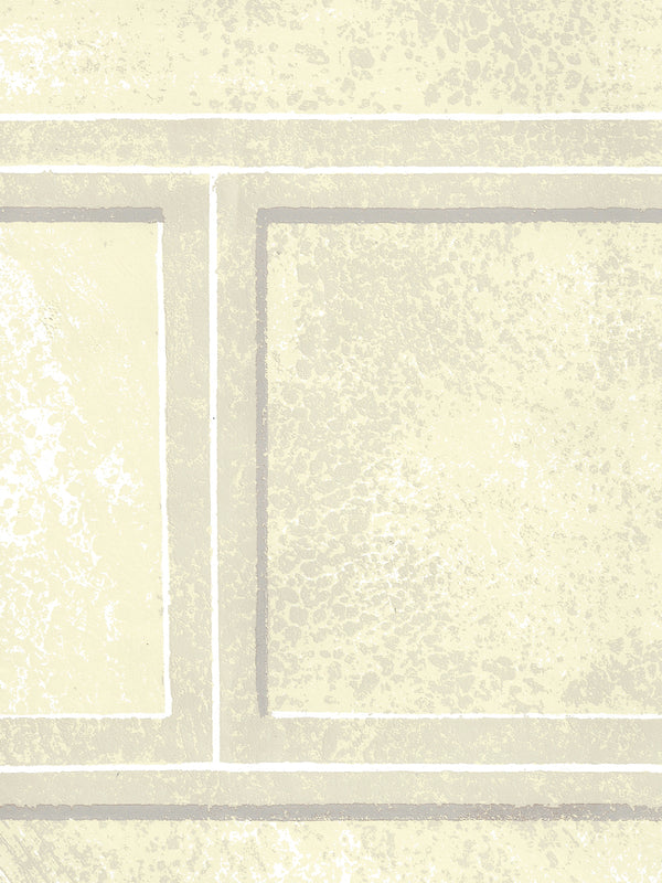 Coliseum Grays on White Screen Printed - Cream Wallcovering | China Seas