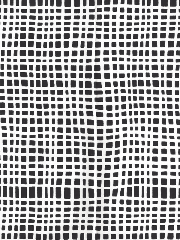 Criss Cross Black on White Screen Printed - Beige Wallcovering | China Seas