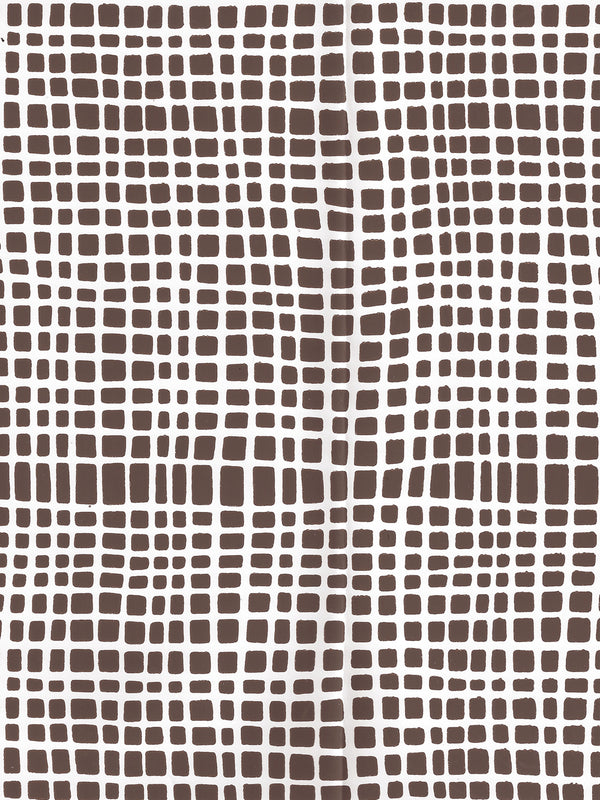 Criss Cross Brown on White Vinyl Screen Printed | China Seas