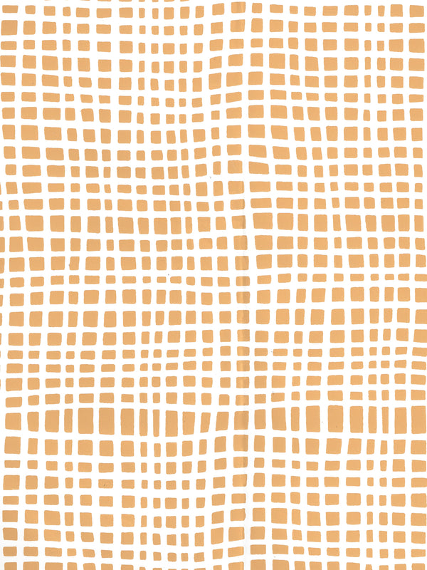 Criss Cross Inca Gold on Almost White Screen Printed | China Seas
