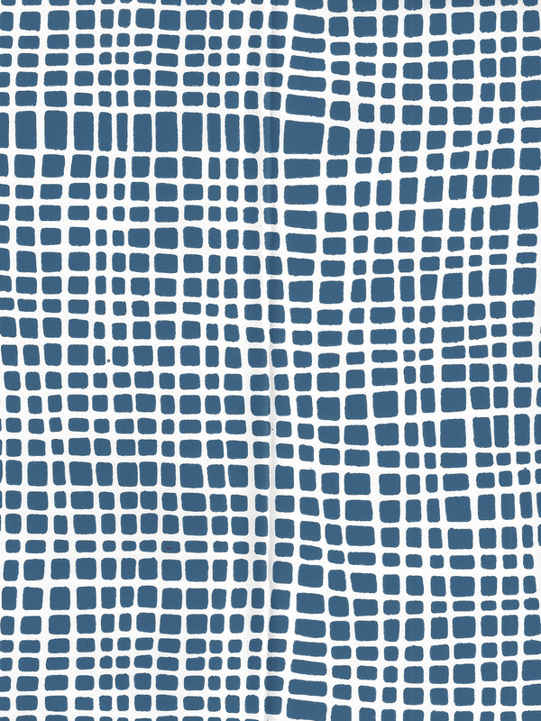 Criss Cross Navy on White Vinyl Screen Printed | China Seas
