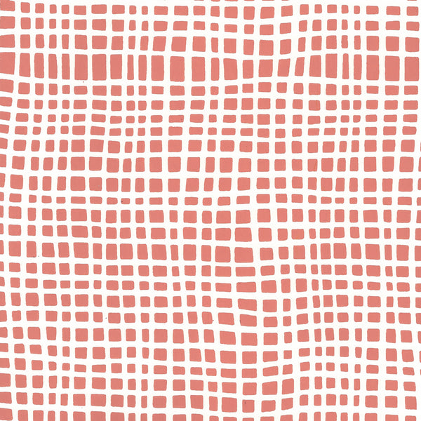 Criss Cross New Shrimp on Almost White Screen Printed | China Seas