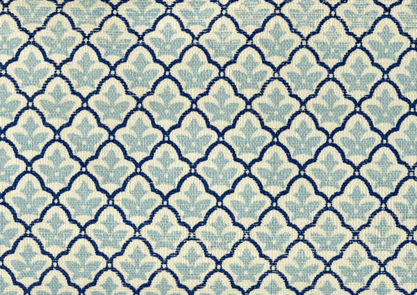 Cumberland on Grasscloth Windsor Navy on Cream Screen Printed | China Seas