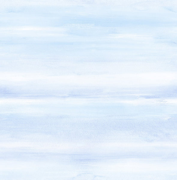 Malibu Watercolor Wallpaper - Contemporary Kids & Nursery - Periwinkle and Sea Mist | Malibu Wallpaper