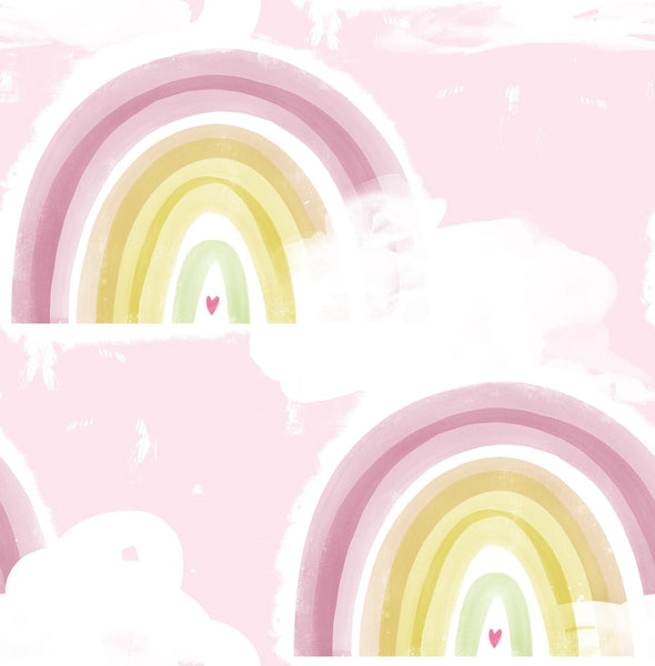 Malibu Rainbows Wallpaper - Contemporary Kids & Nursery - Blush | Malibu Wallpaper
