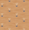 Malibu Tiny Whales Wallpaper - Contemporary Kids & Nursery - Orange and Navy | Malibu Wallpaper