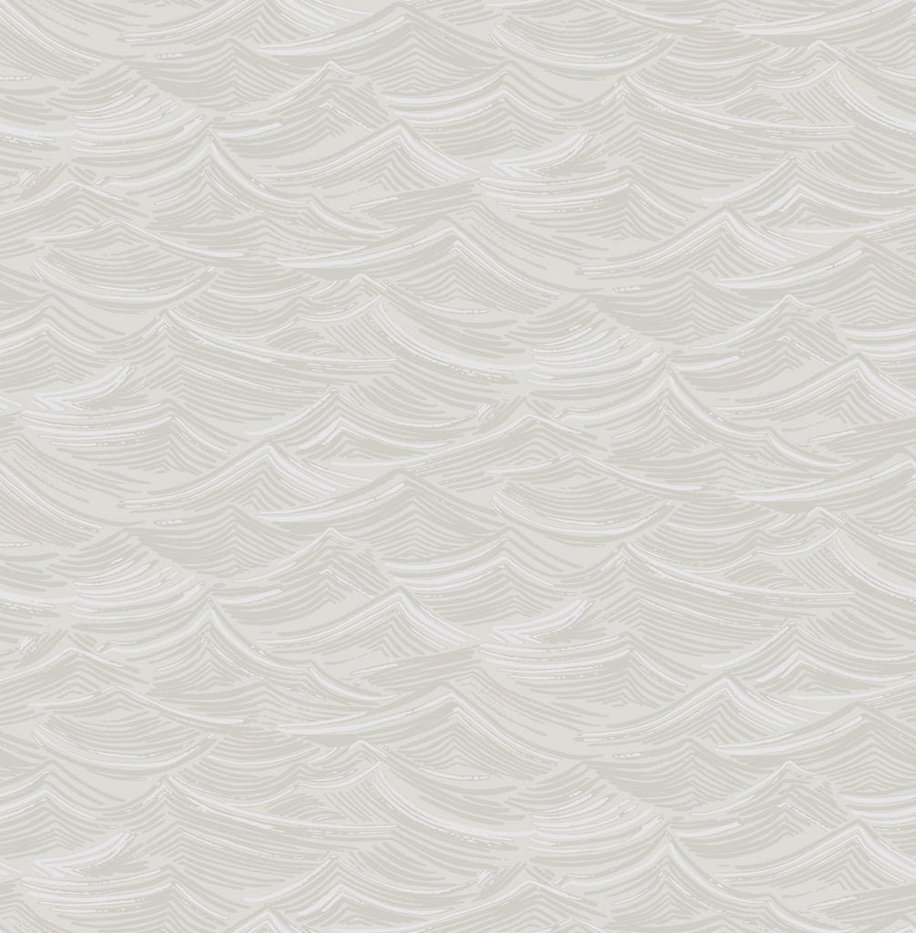 Malibu Calm Seas Wallpaper - Contemporary Kids & Nursery - Soft Gray and White | Malibu Wallpaper