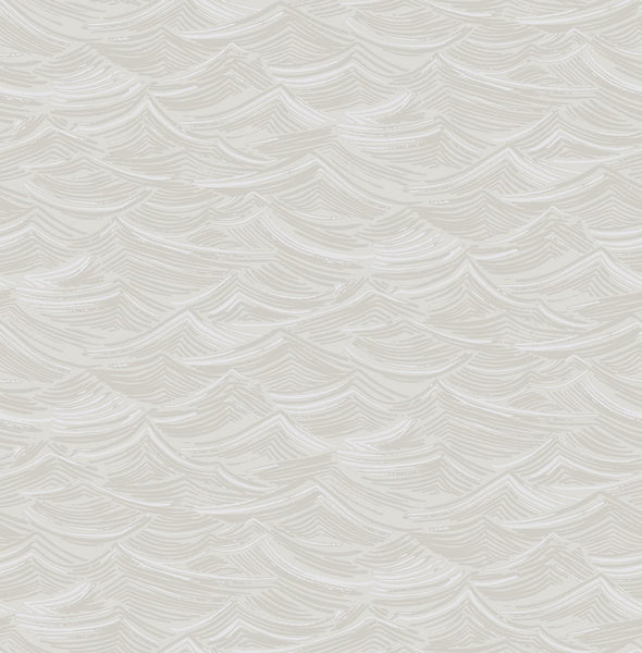 Malibu Calm Seas Wallpaper - Contemporary Kids & Nursery - Soft Gray and White | Malibu Wallpaper