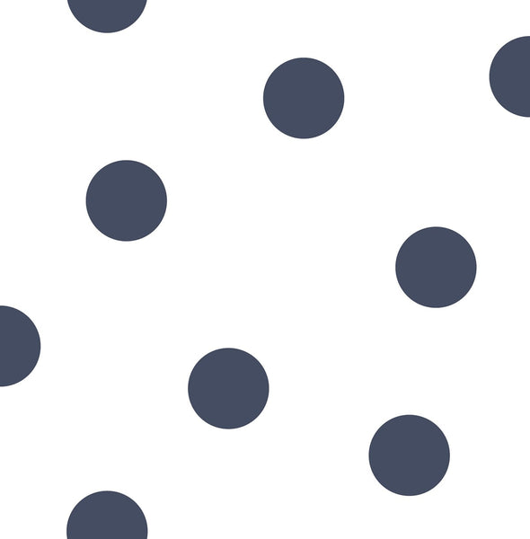 Malibu Dots Wallpaper - Contemporary Kids & Nursery - Navy | Malibu Wallpaper