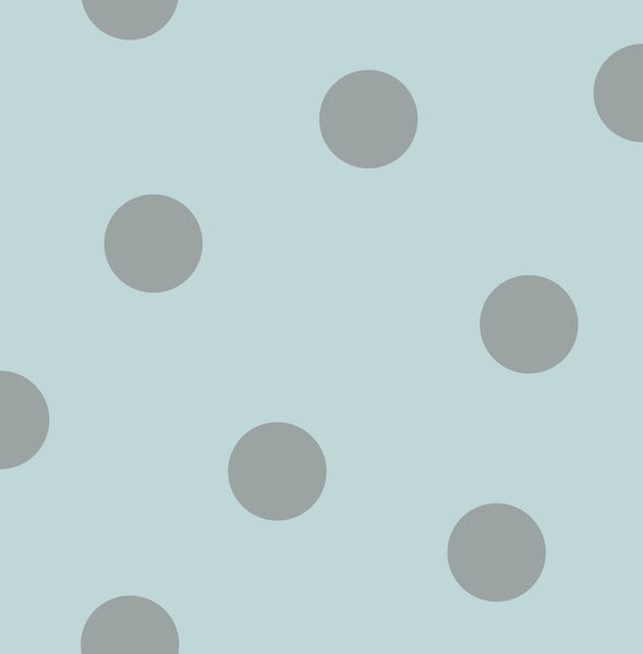 Malibu Dots Wallpaper - Contemporary Kids & Nursery - Teal and Metallic Silver | Malibu Wallpaper