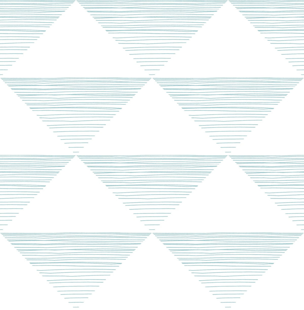 Malibu Geo Stripe Wallpaper - Contemporary Kids & Nursery - Teal | Malibu Wallpaper