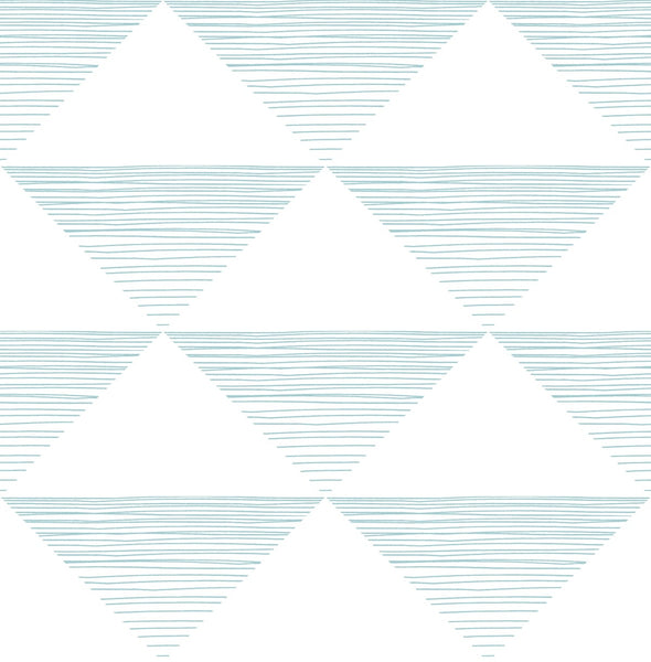 Malibu Geo Stripe Wallpaper - Contemporary Kids & Nursery - Teal | Malibu Wallpaper