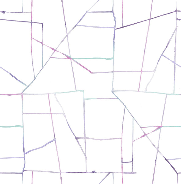 Malibu Geo Creative Wallpaper - Contemporary Kids & Nursery - Purple, Teal, and Pink | Malibu Wallpaper