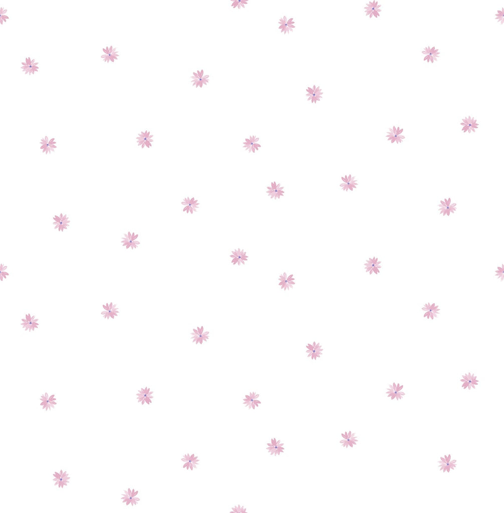 Malibu Little Daisy Wallpaper - Contemporary Kids & Nursery - Bubblegum | Malibu Wallpaper