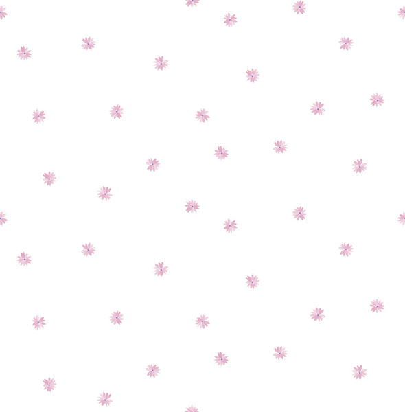 Malibu Little Daisy Wallpaper - Contemporary Kids & Nursery - Bubblegum | Malibu Wallpaper