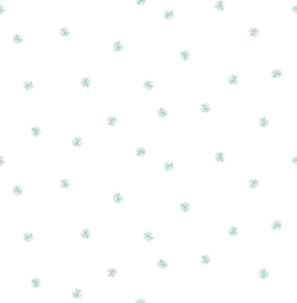 Malibu Little Daisy Wallpaper - Contemporary Kids & Nursery - Teal | Malibu Wallpaper