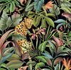 Malibu PS Tropical Leopard  Contemporary Animal Print - Gloss Black | Peel and Stick Removable Wallpaper