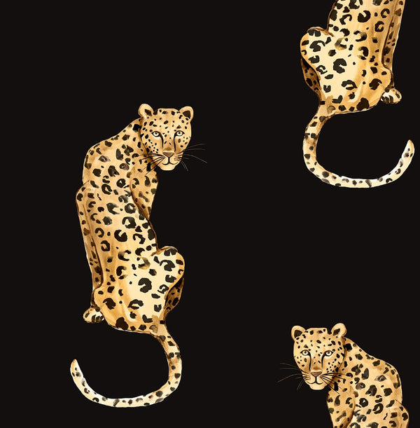 Malibu Ps Leopard King Contemporary Animal Print - Black | Peel and Stick Removable Wallcovering