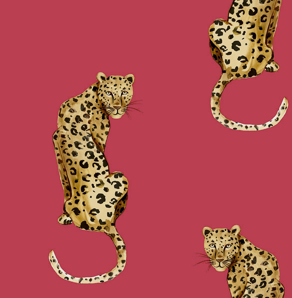 Malibu PS Leopard King Contemporary Animal Print - Red | Peel and Stick Removable Wallpaper