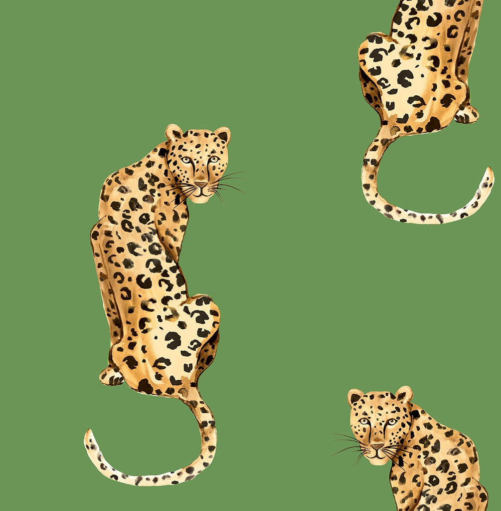 Malibu PS Leopard King Contemporary Animal Print - Green | Peel and Stick Removable Wallpaper