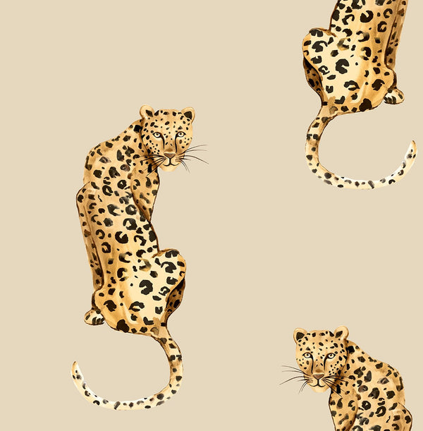 Malibu Ps Leopard King Contemporary Animal Print - Pale Oak | Peel and Stick Removable Wallcovering