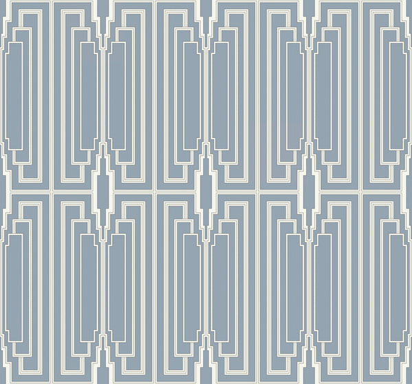 Malibu Manhattan Wallpaper - Contemporary Geometric - Peacock | Malibu Wallpaper