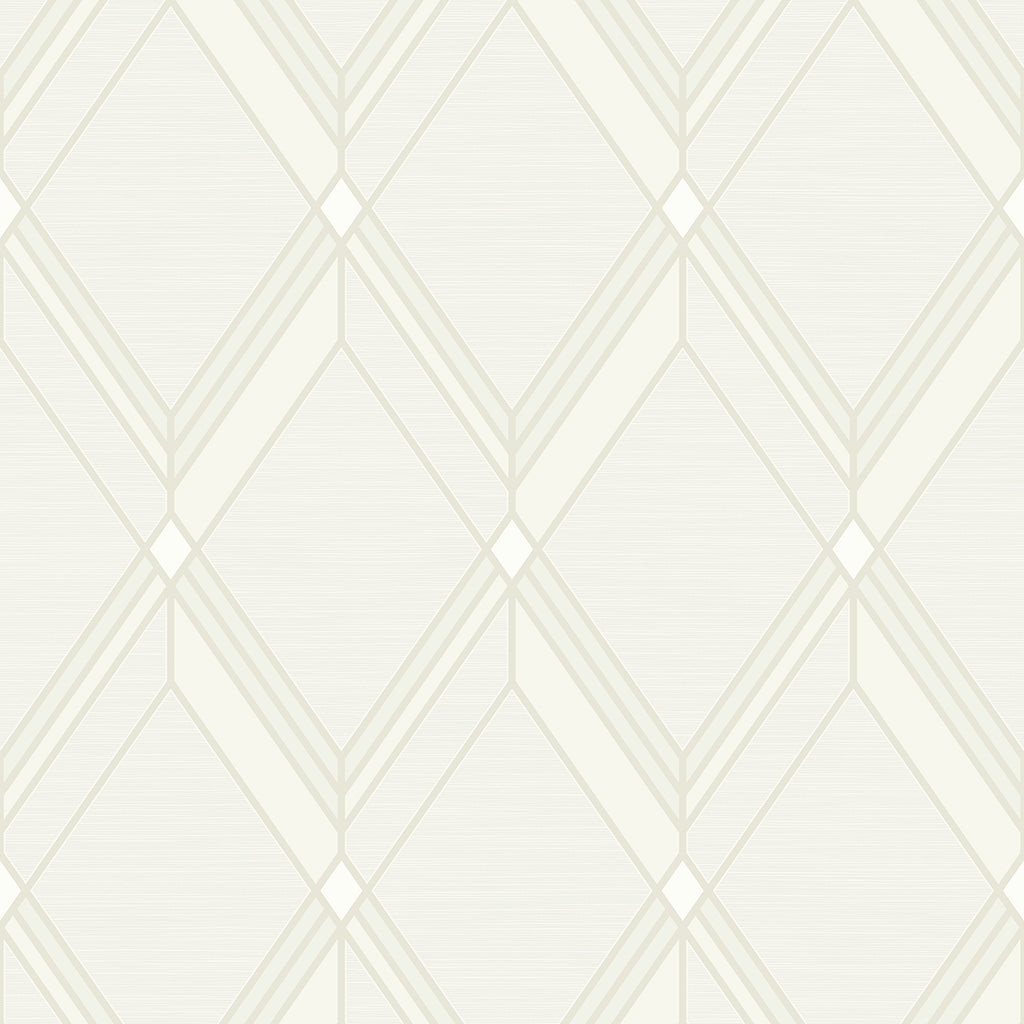 Malibu Brooklyn Diamond Wallpaper - Contemporary Geometric - Metallic Pearl | Malibu Wallpaper