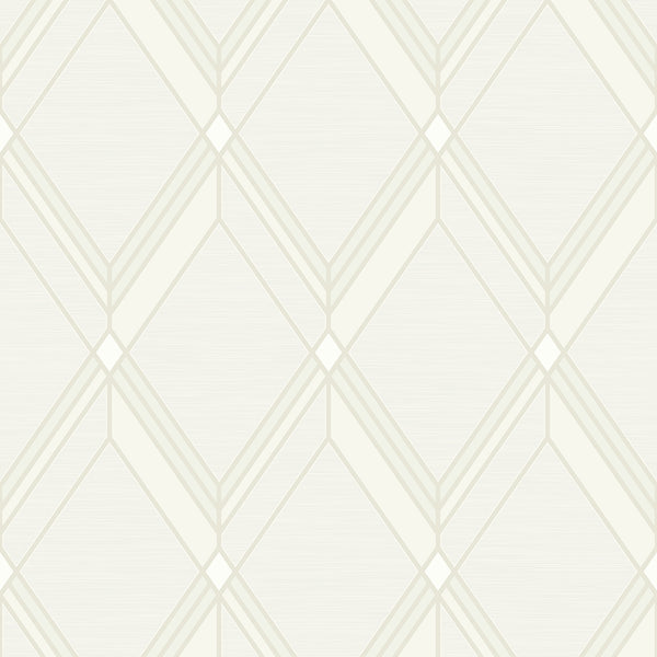 Malibu Brooklyn Diamond Wallpaper - Contemporary Geometric - Metallic Pearl | Malibu Wallpaper